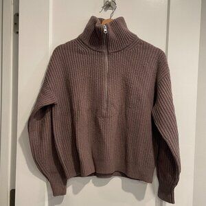 Half-zip sweater in merino wool